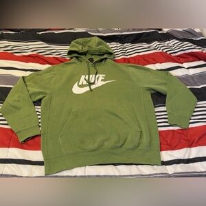 Nike Olive Green Logo Pullover Hoodie